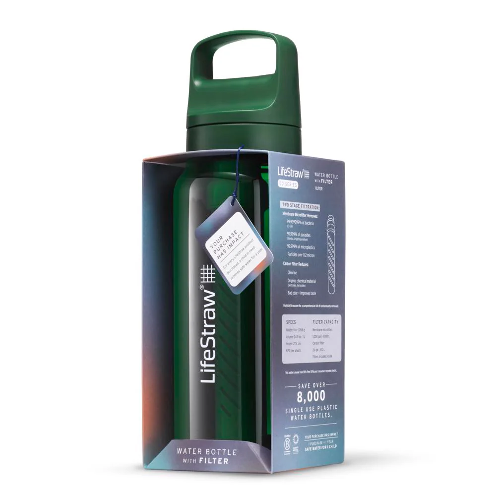 LifeStraw Go 2.0 Water Filter Bottle - 1L -Terrace Green - Afbeelding 5