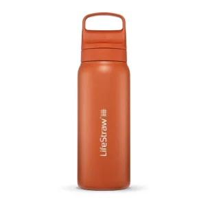 LifeStraw Go 2.0 Stainless Steel Water Filter Bottle - 1L - Kyoto Orange-